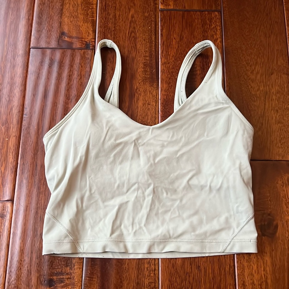 lululemon athletica beige cream cropped tank